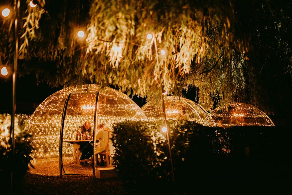 Winter outdoor dining in Cambridge