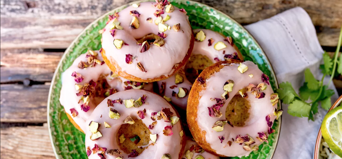 Rose pistachio doughnut