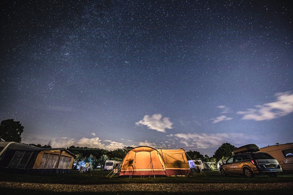 Image of campsite at night