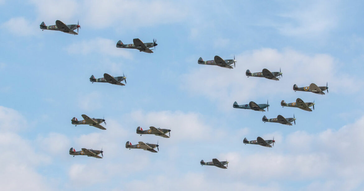 Duxford Air Show - planes flying in formation