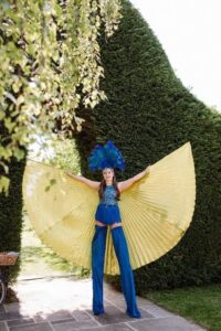 Ukraine colours stilt walker